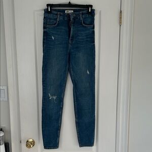 Zara Women's Distressed Blue Skinny Jeans